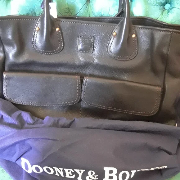Dooney & Bourke Florentine Pocket Shopper in Black/Black - Picture 13 of 13